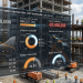 Construction project manager reviewing digital financial dashboard
